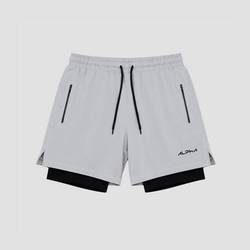 Short de Compressão Dry Fit Cinza Bolso Zíper - Fluid